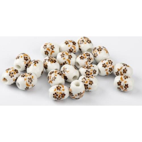 Barrel Shape China Ceramic beads oblate Yoga Quality Ceramics beads 20pieces/lot #A222A