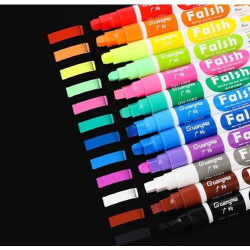 12PCS/Set Creative Flash Color Erasable Highlighter For Fluorescent Plate Pens Liquid Chalk Marker Korean Stationery Supplies
