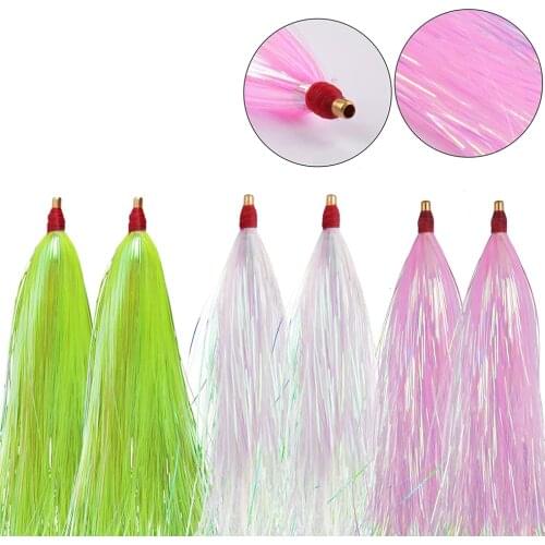 12Pcs Fishing Mylar Flash Teaser Artificial Bait Fluke Rig Saltwater Fishing Teasers Plugs Flounder Fishing Lures Bait Rigs