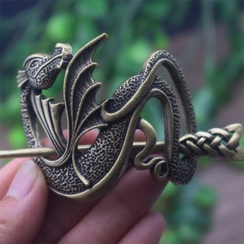 12pcs Nordic Viking Dragon Hairpin For Mom Sister Gift Retro Clip Hair Jewelry