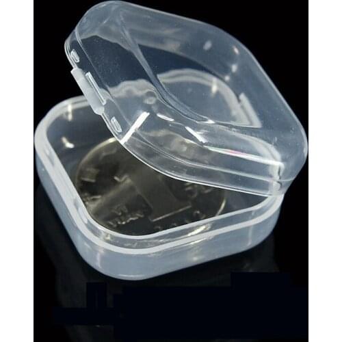 2000pcs Clear Plastic Box Coin Holder Container Chip Jewelry Square Storage Boxes Transparent Display Cases