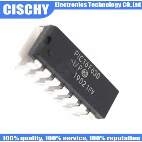 5PCS PIC16F630-I/P DIP14 PIC16F630-I PIC16F630 8 bit microcontroller -MCU 1.75KB 12 I/O Ind Temp PDIP14 RAM