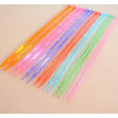 7 style/set Plastic Needles For Hand Knitting Transparent Candy Color Needles 4.0/5.0/6.0/7.0/8.0/9.0/10.mm Knitting Needle Set