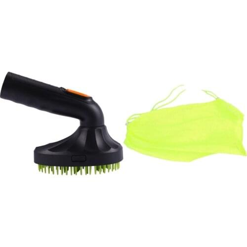 2 Pcs Pet Accessories: 1 Pcs Dog Fur Vacuum Cleaner Nozzle Cleaning Black + Green & 1 Pcs Cat Grooming Washing Bath Bag