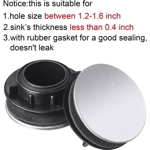 Sink Accessories 2pcs Stainless Steel Kitchen Sink Hole Cover 36mm Faucet Sealing Cover Plug Stopper