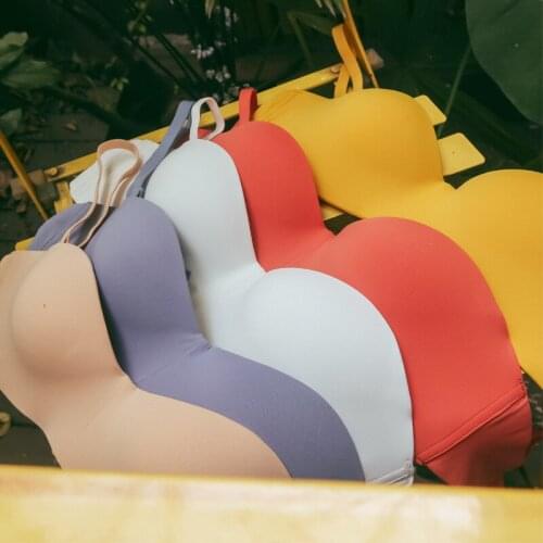 Seamless Bras for Women Push Up Wireless Underwear Brassiere Solid Thin Lingerie Bralette Breathable Half Cup One-piece Bras