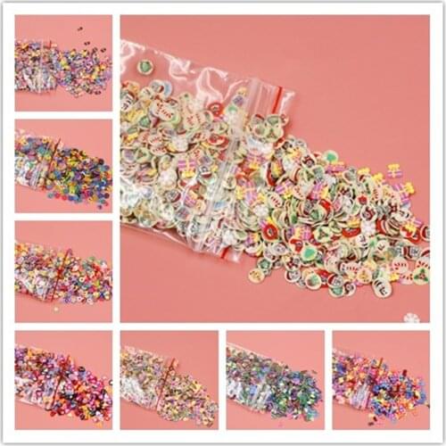 1000 PCS/ 0.5mm Pack Mixed Color Fruit animal Style Soft clay Spacer Beads DIY Necklace Bracelet Earring Jewelry Findings Making