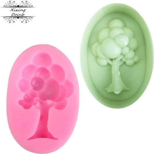 DIY fruit tree shape silica gel soft candy cake mold chocolate candy biscuit mold cake decoration baking tool