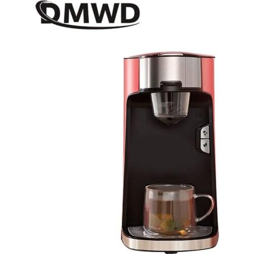 DMWD Household Coffee Machine American Drip Coffee Maker Mini Tea Maker Coffee Capsule Machine For Coffee Powder KCUP 220V