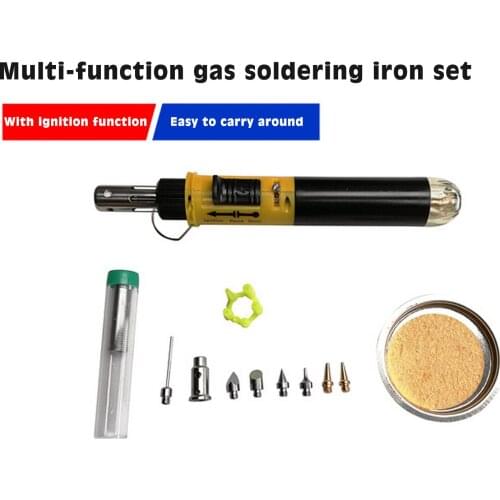 12-In-1 Gas Soldering Iron Multifunctional Auto-ignition Adjustable Flame Butane Iron with Hot Air Gun Flamethrower