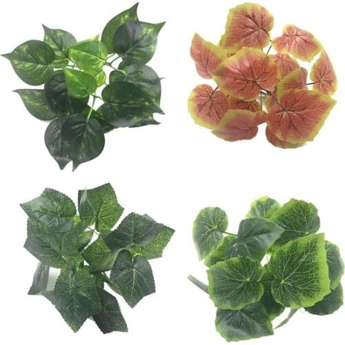 Artificial Plastic Leaf Plant Green Red Grape Heart Evergreen Plastic Flowers for home table decoration