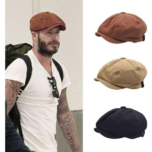 British Style Newsboy Cap Men Cotton Ascot Cap Male Spring Summer Vintage Brand New Octagonal Flat Cap