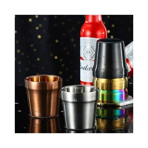 20pcs/lot 304 stainless steel Korean Creative Cup titanium gold color small cup restaurant table coffee drink cup