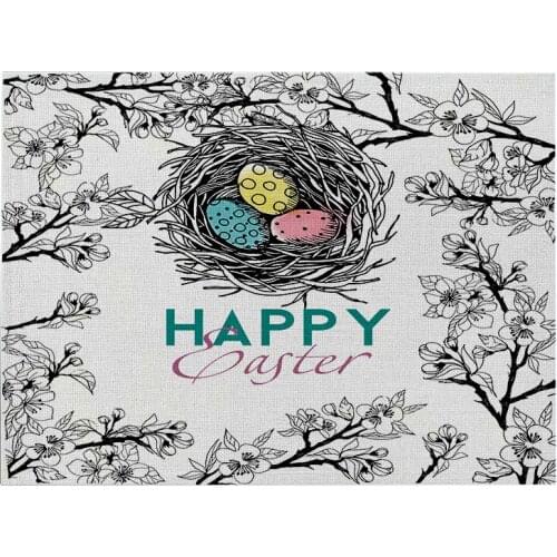 Tableware Mat Easter Theme Prints Placemat For Kitchen Dining Table Waterproof Coaster Modern Pad Home Decor Accessories 30*40cm