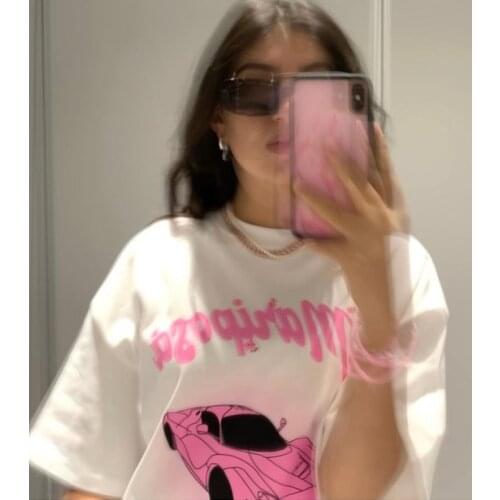 Summer Harajuku new punk letter tees casual oversized short-sleeved fun Vintage women T-shirt Ulzzang cartoon y2k women clothing