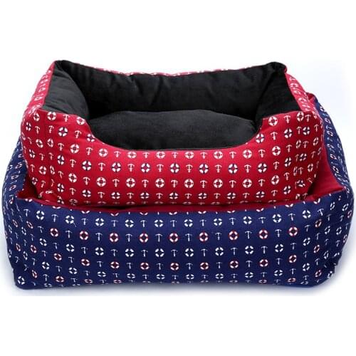 Size S-XL Pet Cat Dog Bed Warm Cozy Dogs Kennel Soft 3DPP Cotton Baskets Autumn Winter Mat For Pets Puppy Sleeping House