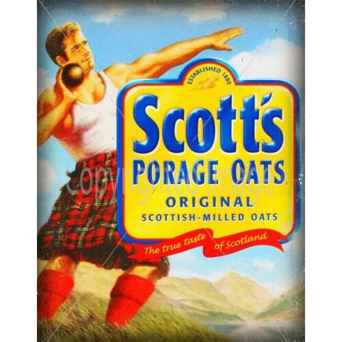 Scotts Porage Oats Cafe Kitchen Shop VINTAGE FOOD METAL TIN SIGN POSTER PLAQUE