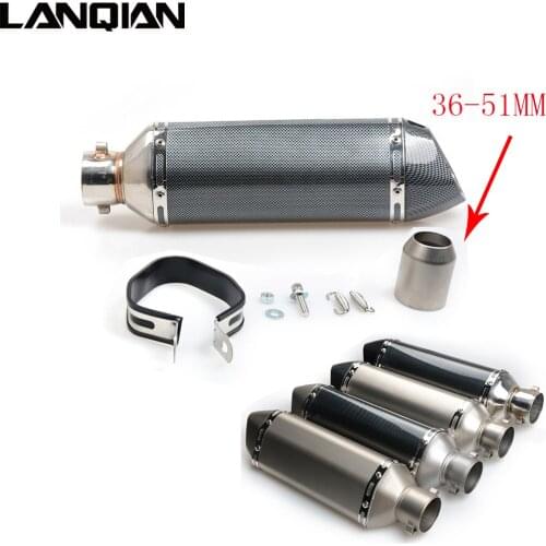 38- 51MM Carbon fiber Motorcycle Escape Modified Muffle Exhaust Pipe scooter for CBR125 CBR250 CB400 CB600 YZF FZ400 Z750