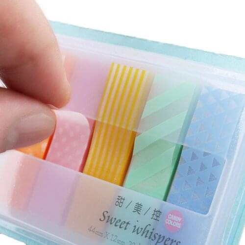 2021 Kawaii Notes Memo Pad Paster Stickers Candy Colored Stick Markers NoteBook Page Index Flag Sticky School Supplies Wholesale