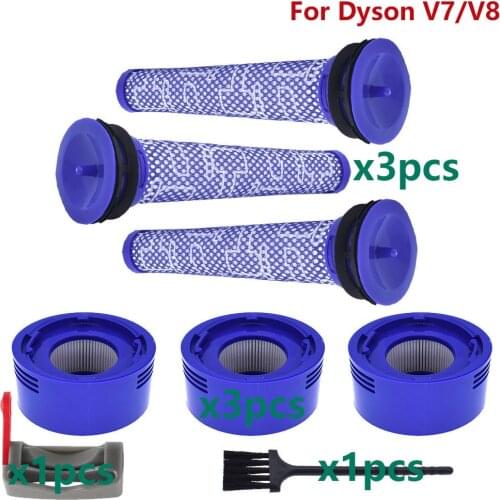 Pre & Post-Motor HEPA Filter Trigger Motor Back Cover Compatible For Dyson V7 V8 Cordless Stick Vacuum Cleaner Kit Replacements