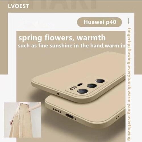 LVOEST New Style Square Original Liquid Silicone Soft Skin Case Cover For Huawei P40 Pro Mate 40 30 20 Pro Color Cases H30 7 SE