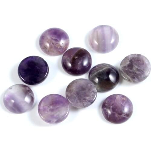 10pcs Oval 4-25mm Purple Amethyst Decoration Flatback Cabochon Scrapbooking Charms For Jewelry Making Findings Accessories Diy