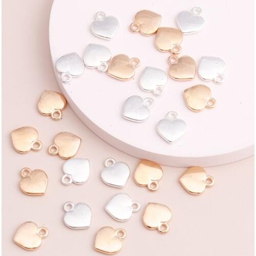 30pcs 13x10mm Gold Silver Color Small Alloy Hearts Pendants Charms for DIY Bracelets Necklaces Making Finding