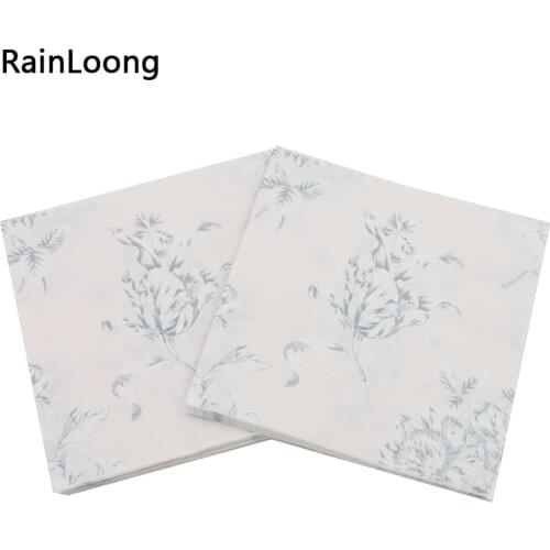 [RainLoong] 3Plys Beverage Paper Napkins Tissue Napkins Decoration Serviettes 33cm*33cm 1pack (20pcs/pack)