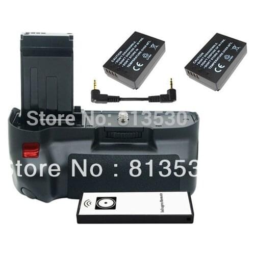 100D Battery Grip + 2X LP-E12 LPE12 Batteries + Remote Control for Canon EOS Rebel SL1 / 100D camera