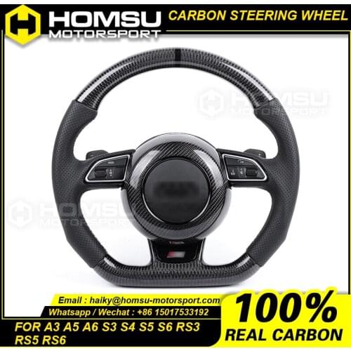 S3 S4 S5 S6 RS3 RS5 RS6 Carbon Fiber Steering Wheel For audi A3 A5 A6 Carbon Fiber Steering Wheel