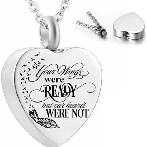 Heart Cremation Urn Necklace For Ashes Urn Jewelry Memorial Pendant For Women