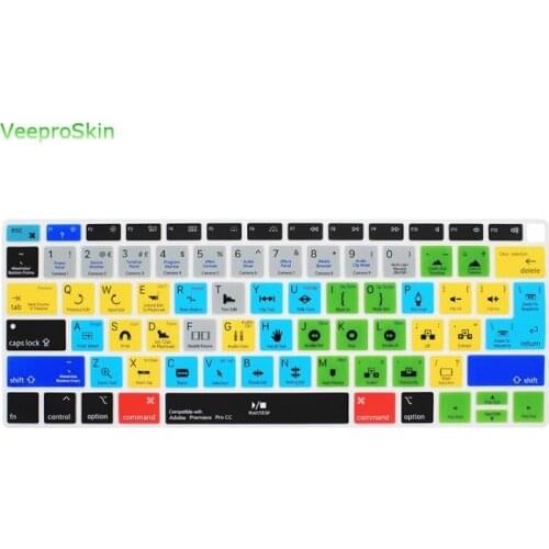 A1932 For Adobe Premiere Pro CC Hotkey Silicone Keyboard Cover Skin for MacBook Air 13 2018 13.3 inch Release A1932 2019