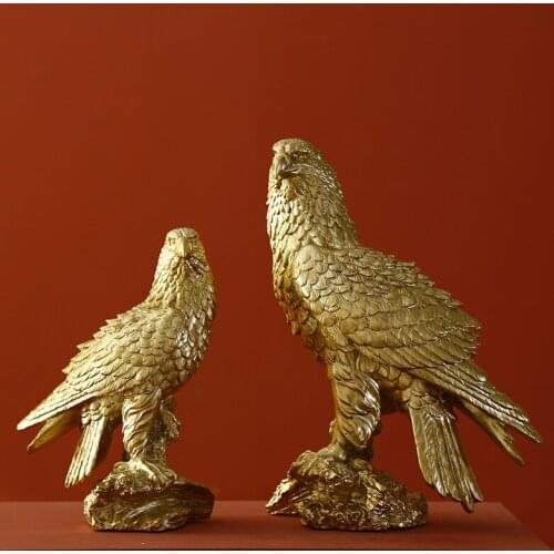 Nordic Creative Luxury Golden Sky Eagle Resin Sculpture Decoration Home Adornment Living Room Bedroom Desktop Statue Ornaments