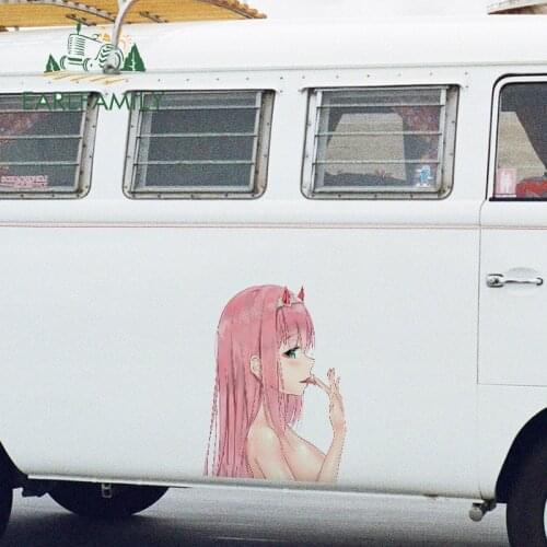 EARLFAMILY 43cm x 33.7cm For Zero Two Big Car Stickers Motorcycle Decal Auto Car Accessoires Sticker RV JDM Caravan Sticker