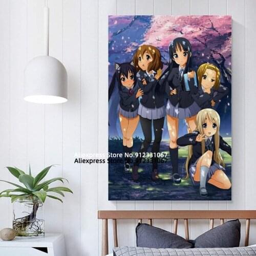 Light tone girl K-ON anime Poster Canvas Art Wall Picture Print Japanese Anime Manga Posters for Bedroom Wall Art Decor