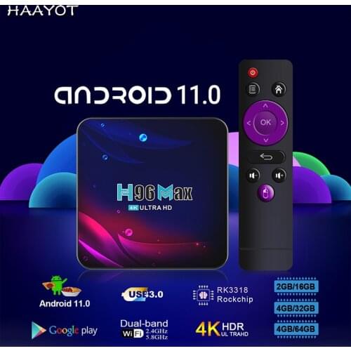 2021 TV Box Android 11 4GB 32GB 64GB Ultra HD 4K 3D RK3318 Smart Media Player Box 2.4&5G WIFI Google Play Tvbox IPTV Set Top Box