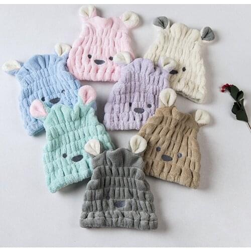 Girls Hair Shower Cap Microfiber Hair Turban Quickly Towel drying Towel Hat women Sauna Absorption Turban Hair Dry Cap