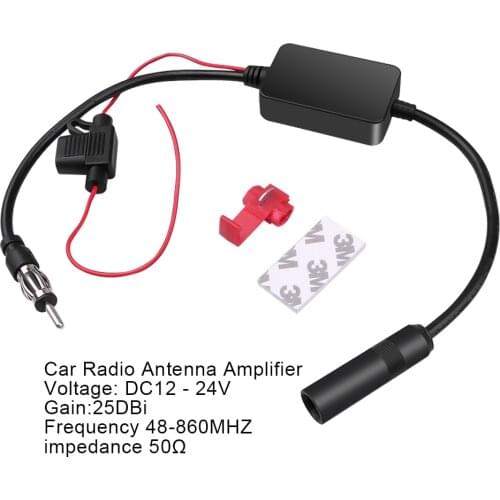 For Universal 12V Auto Car Radio FM Antenna Signal Amp Amplifier Booster For Marine Car Vehicle Boat 330mm FM Amplifier