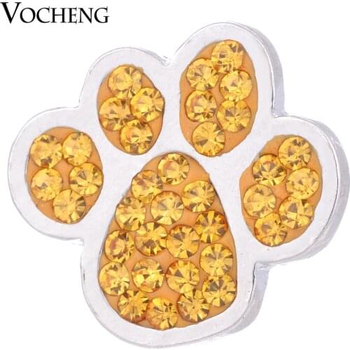 Vocheng Snap Charms Jewelry 18mm Paw Print Button 3 Colors Crystal Vn-1050