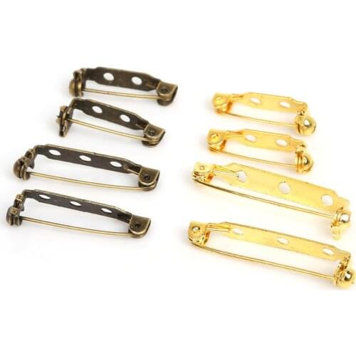 High Quality 21x5mm/27x5mm Gold Bronze Plated Iron Brooch Base Brooch Pins For DIY Jewelry Findings Jewelry Accessories