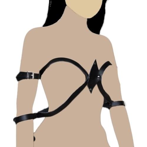 Leather Chastity Temptress BDSM Bondage Gear Leather Harness Bra Sex Toys for Woman Fetish Cross Female Erotic Chastity Belt