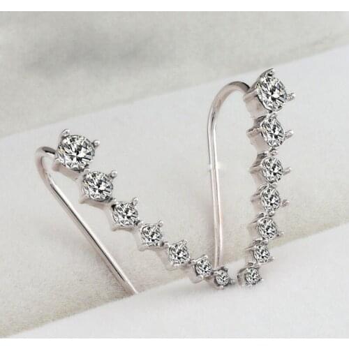 Zircon Ear Hook Stud Earrings For women Rose Gold color Austria crystals Jewelry earrings female Brincos Party gifts 027