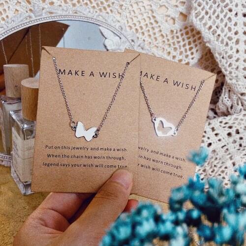 2Pcs Summer Silver Color Butterfly Pendant Necklace For Women Female Clavicle Chain Fashion New Design Jewelry Party Gift