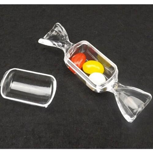 10Pcs/lot Candy Shape Wedding Candy Box Transparent Plastic Storage Container Kids Gift Collection Organizer Boxes 8*2.2*2.4cm