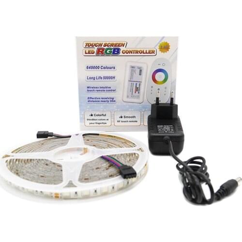 12V 30/60 leds/m RGB 5050 Flexible LED Strip + Power Adapter + 24keys IR / 24key WiFi / 2.4G RGB Controller 5M 10M 15M Full Set