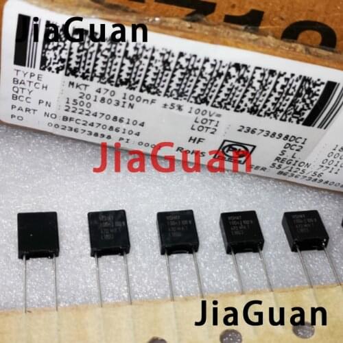 20PCS NEW BC PILKOR MKT 470 0.1UF 100V P5MM black film capacitor VISHAY--BC 104/100V BFC247086104 100v104 100NF 104