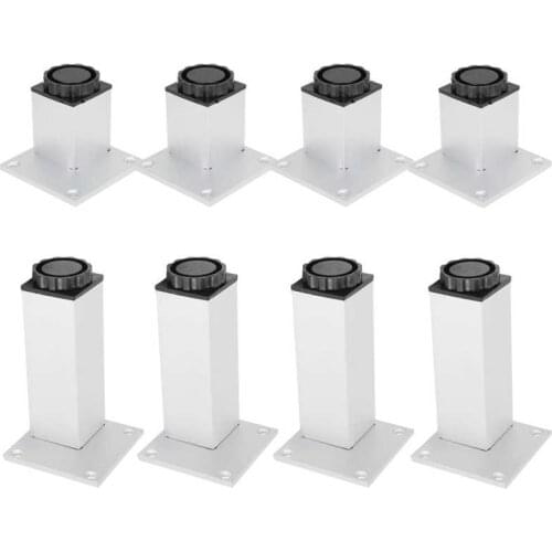 4Pcs Sofa Leg Aluminium Alloy Square Adjustable Feet Cabinet Foot Furniture Leg Hardware Fittings Accessory