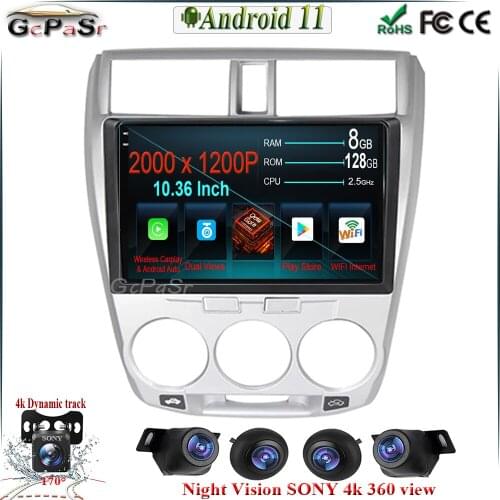360camera Android 11 Car For HONDA CITY 2006 2007 2008 2009 2010 2011 2012 car radio multimedia navigation stereo head unit dsp