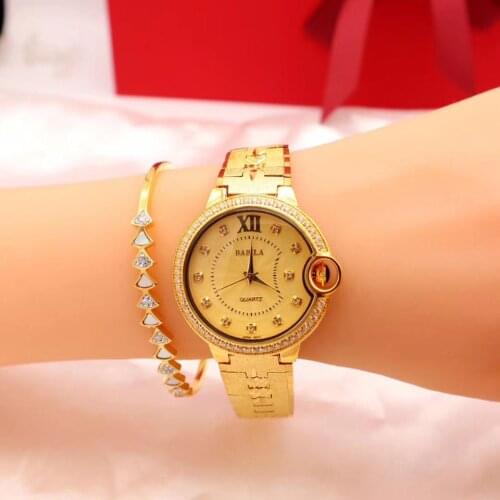 Men watch 2021 new copper brass 24 k gold women watch Japanese movement luxury brand diamond Watch gifts for women