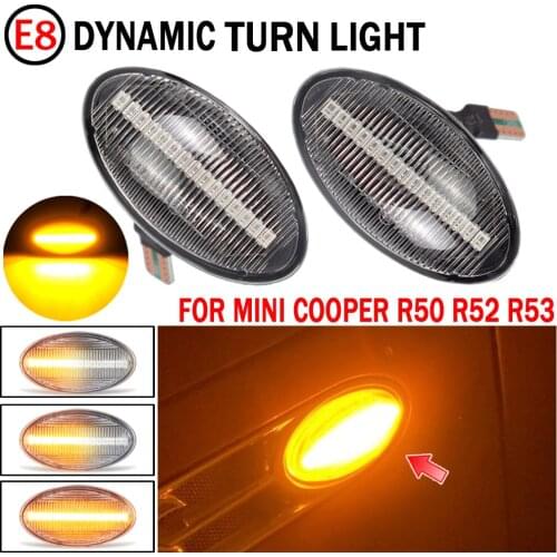 2pcs For BMW For MINI Cooper R50 R52 R53 2002-2008 Dynamic Led Turn Signal Side Marker Lights Sequential Blinker Lamps